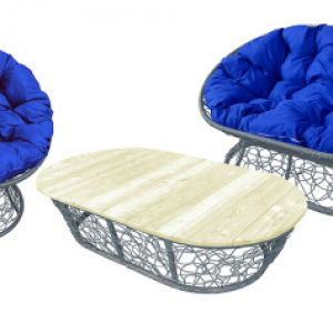 Комплект ''Мамасан'' с ротангом Серый / Под заказ